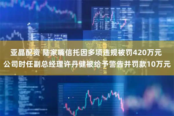 亚晶配资 陆家嘴信托因多项违规被罚420万元 公司时任副总经理许丹健被给予警告并罚款10万元