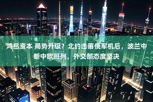 鸿岳资本 局势升级？北约击落俄军机后，波兰中断中欧班列，外交部态度坚决